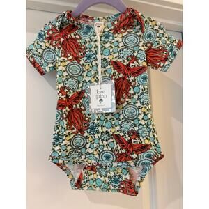 kate quinn short sleeve lap neck bodysuit Firebird organic cotton 6-12 mos NWT